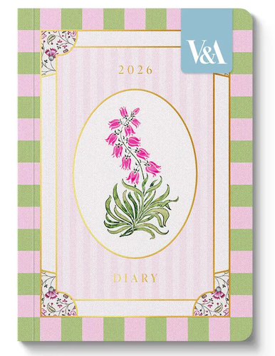 Cover image for V&A Museum 2026 A5 Diary - Cottagecore Series ‘Pink Campanula'