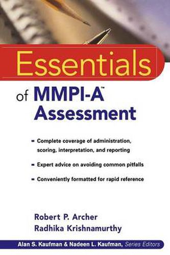 Cover image for Essentials of MMPI-A Assessment