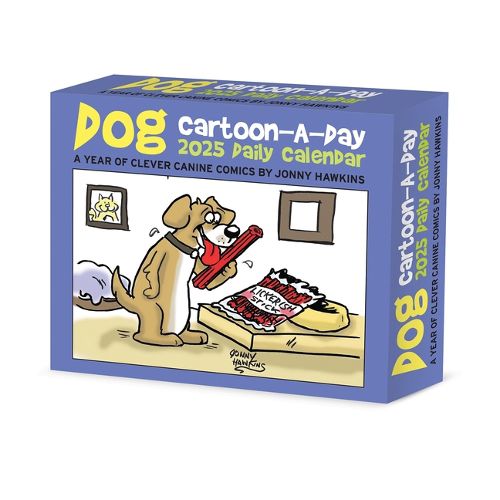 Cover image for Dog Cartoon-A-Day by Jonny Hawkins 2026 5.4 X 6.2 Box Calendar