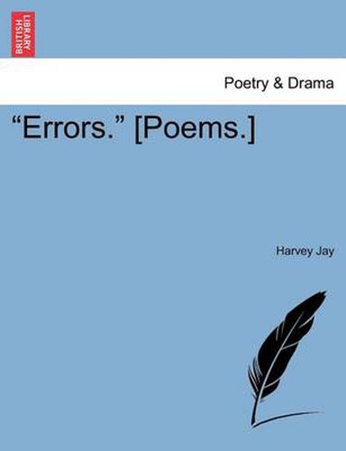 Cover image for Errors.  [Poems.]