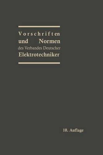 Cover image for Vorschriften Und Normen Des Verbandes Deutscher Elektrotechniker