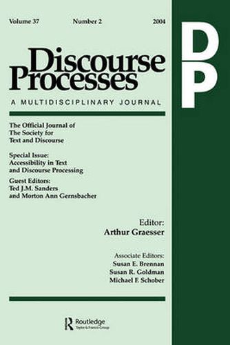 Cover image for Discourse Processes: A Multidisciplinary Journal