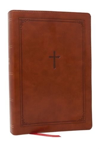 Cover image for NKJV Giant Print End-of-Verse Reference Bible, Brown Leathersoft, Red Letter, Comfort Print