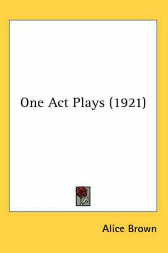 One Act Plays (1921)