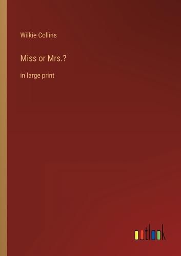 Cover image for Miss or Mrs.?