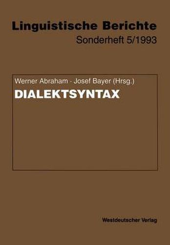 Cover image for Dialektsyntax