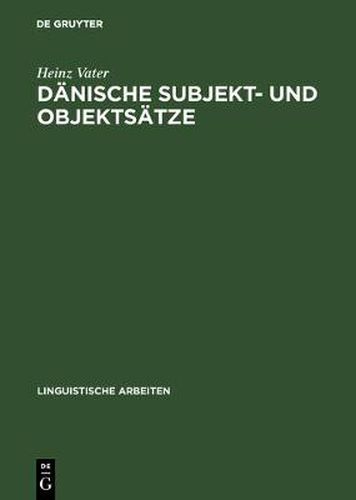 Cover image for Danische Subjekt- und Objektsatze