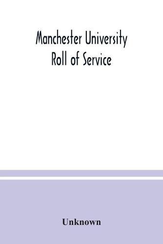 Cover image for Manchester University Roll of Service