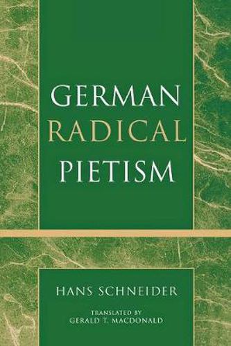 Cover image for German Radical Pietism