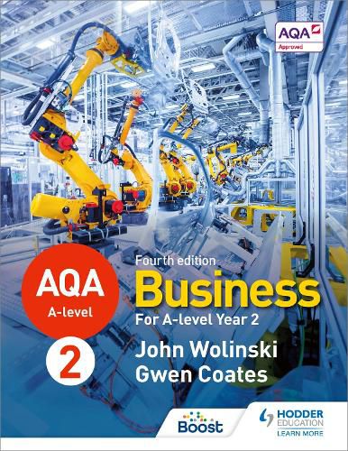 Cover image for AQA A-level Business Year 2 Fourth Edition (Wolinski and Coates)