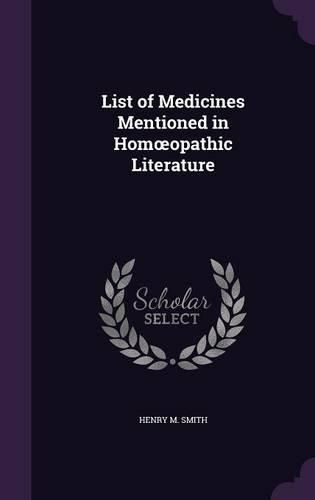 List of Medicines Mentioned in Hom Opathic Literature