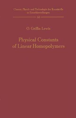 Cover image for Physical Constants of Linear Homopolymers