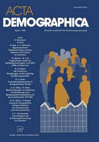 Cover image for ACTA Demographica: Deutsche Gesellschaft Fur Bevoelkerungswissenschaft E.V.