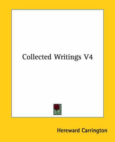 Cover image for Collected Writings V4