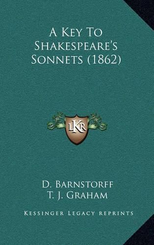 Cover image for A Key to Shakespeare's Sonnets (1862)