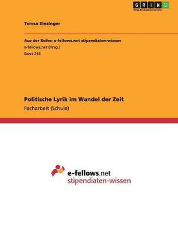 Cover image for Politische Lyrik im Wandel der Zeit
