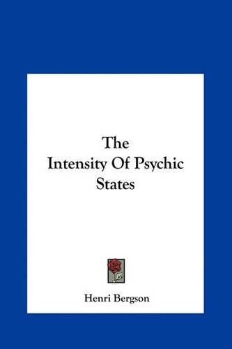 Cover image for The Intensity of Psychic States