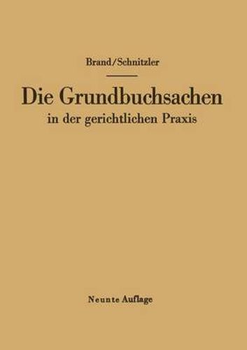 Cover image for Die Grundbuchsachen in der gerichtlichen Praxis