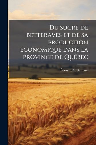 Cover image for Du Sucre de Betteraves Et de Sa Production Conomique Dans La Province de Qu Bec