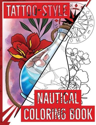 Cover image for Tattoo-Style nautical coloring book