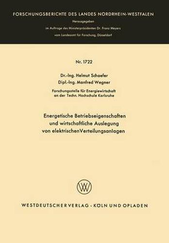 Cover image for Energetische Betriebseigenschaften Und Wirtschaftliche Auslegung Von Elektrischen Verteilungsanlagen