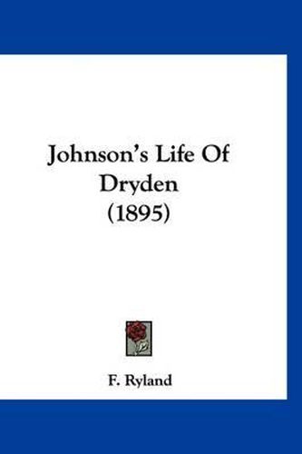 Cover image for Johnson's Life of Dryden (1895)