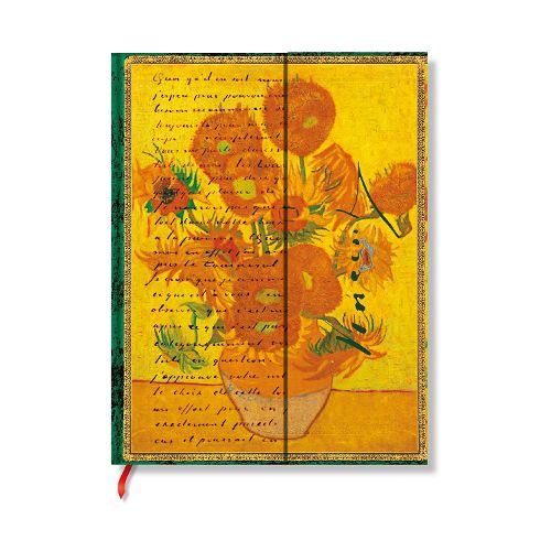 Cover image for Van Gogh Sunflowers (Embellished Manuscripts Collection) Ultra Lined Hardcover Journal (Elastic Band Closure)