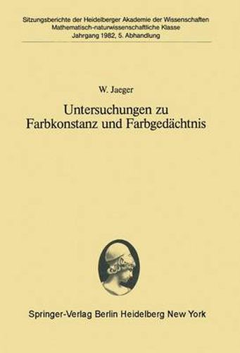 Cover image for Untersuchungen zu Farbkonstanz und Farbgedachtnis