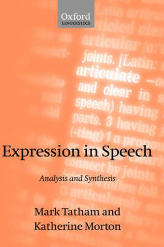 Cover image for Expression in Speech: Analysis and Synthesis