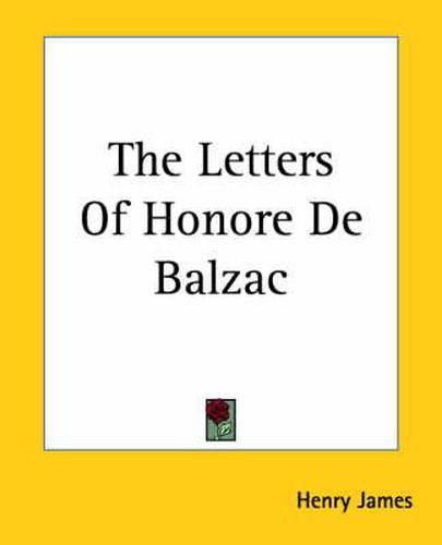 Cover image for The Letters Of Honore De Balzac