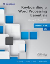 Cover image for Bundle: Keyboarding and Word Processing Essentials Lessons 1-55: Microsoft Word 2016, Spiral Bound Version, 20th + Keyboarding in Sam 365 & 2016, 55 Lessons with Word Processing, Multi-Term Printed Access Card