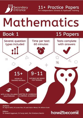 Cover image for 11+ Practice Papers For Independent Schools & Aptitude Training Maths Book 1