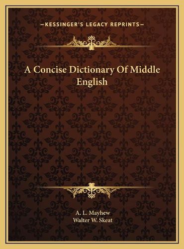 Cover image for A Concise Dictionary of Middle English