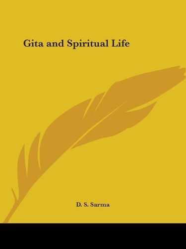 Cover image for Gita and Spiritual Life (1928)
