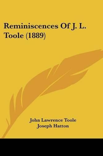 Cover image for Reminiscences of J. L. Toole (1889)