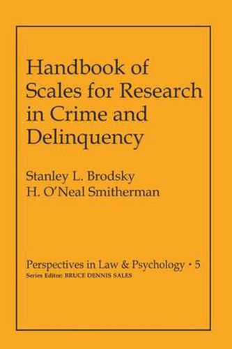 Cover image for Handbook of Scales for Research in Crime and Delinquency