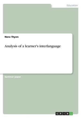 Cover image for Analysis of a learner's interlanguage