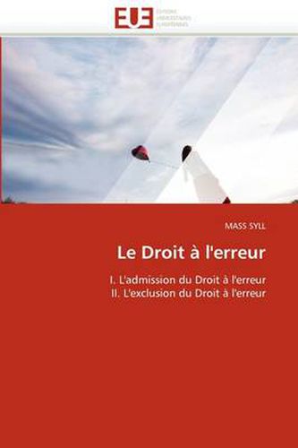 Cover image for Le Droit L'Erreur