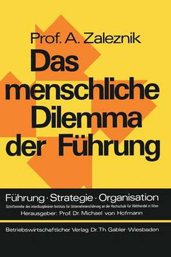 Cover image for Das Menschliche Dilemma Der Fuhrung