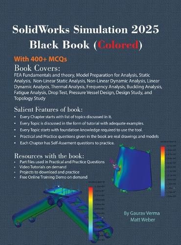 Cover image for SolidWorks Simulation 2025 Black Book