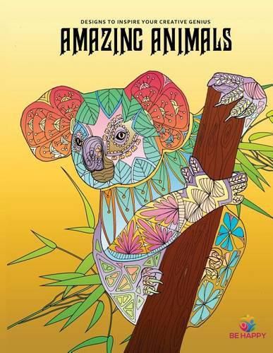 Cover image for Amazing Animals: Adult Coloring Book, Designs to Inspire Your Creative Genius