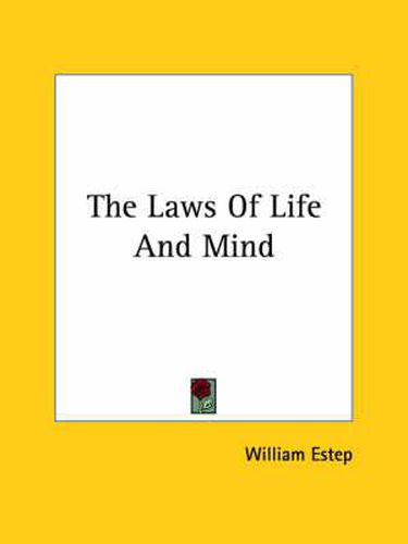 Cover image for The Laws of Life and Mind