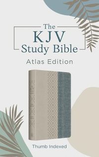 Cover image for The KJV Study Bible: Atlas Edition, Thumb Indexed [Taupe & Denim Crosshatch]