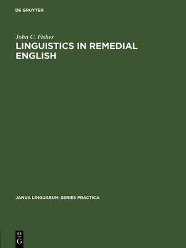 Cover image for Linguistics in remedial English