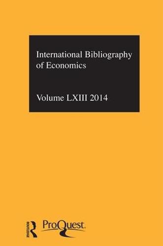 Cover image for IBSS: Economics: 2014 Vol.63: International Bibliography of the Social Sciences