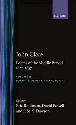 Cover image for Poems of the Middle Period, 1822-1837: Volume II: Poems in Order of Manuscript