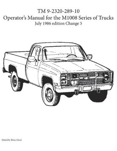 Cover image for TM 9-2320-289-10 Operator's Manual for the M1008 series of trucks