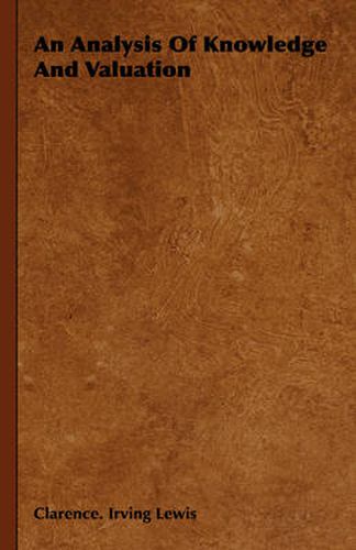 Cover image for An Analysis Of Knowledge And Valuation