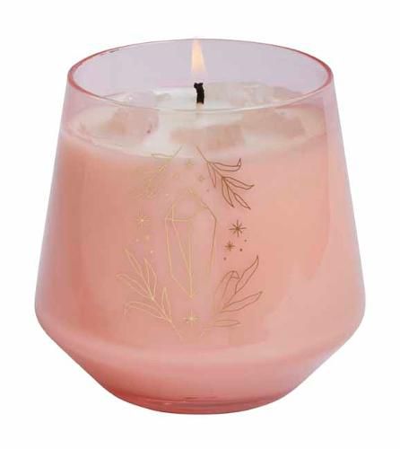 Cover image for Rose Quartz Crystal Healing Scented Glass Candle