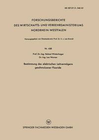 Cover image for Bestimmung Des Elektrischen Leitvermoegens Geschmolzener Fluoride